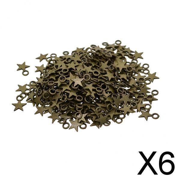 6x300 pcs small Antique Bronze Star Charms Pendant Jewelry DIY Making