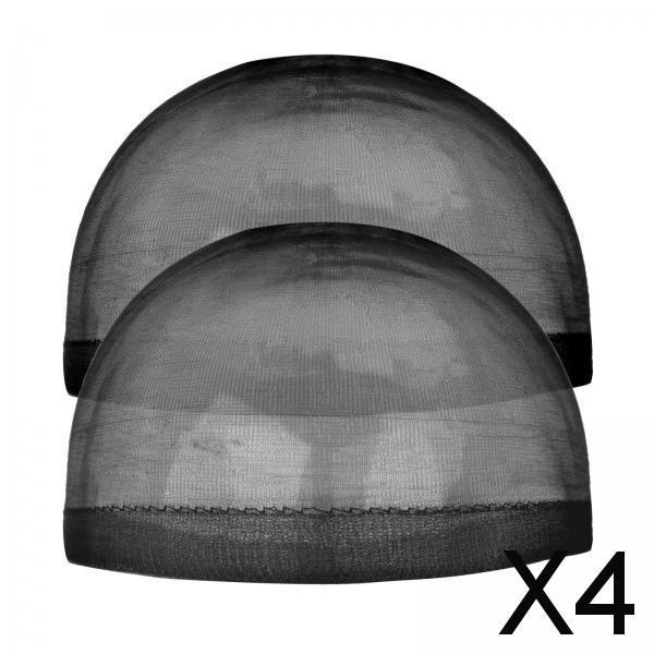 4xWig Cap Nylon Invisible Real Thin Bald Stocking Caps for Cosplay Women Black