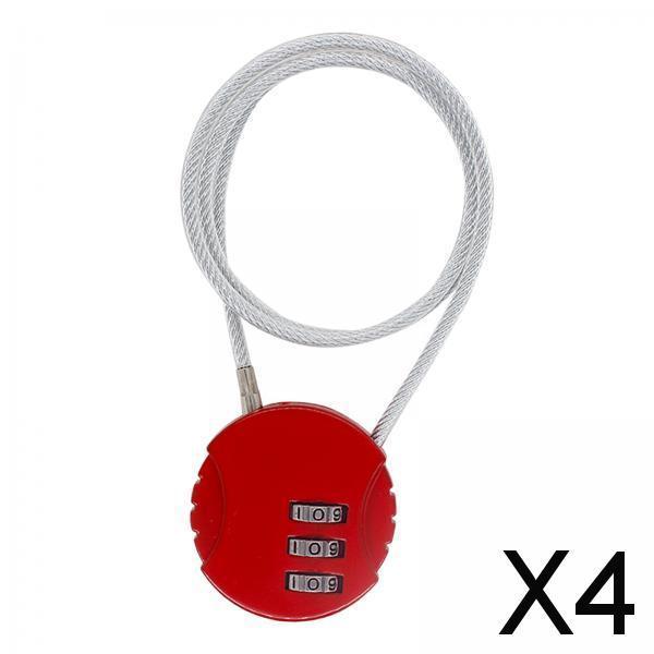 4xMotorcycle Helmet Lock Cycling lock Universal mini Backpack Red