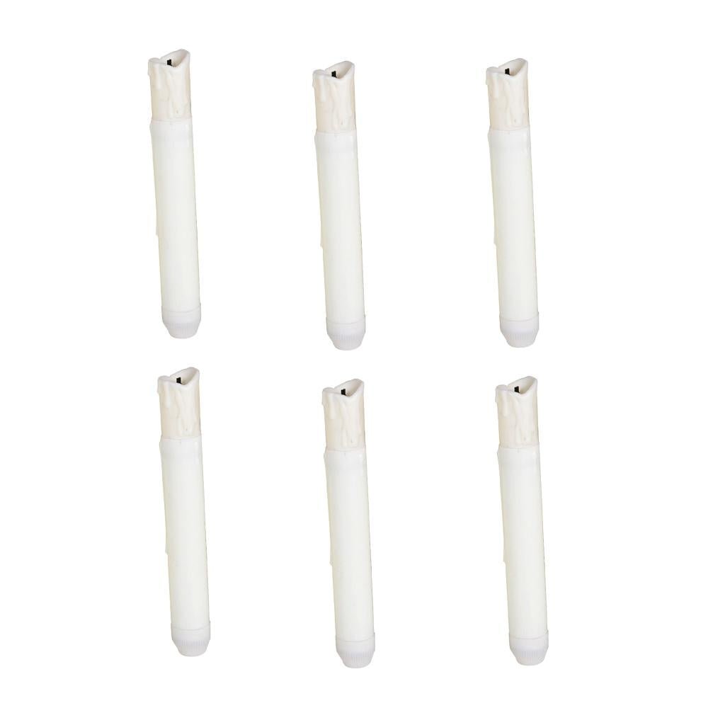 6 Pieces Tall Electric LED Candle Flameless Candle for Party Decor 155mm B