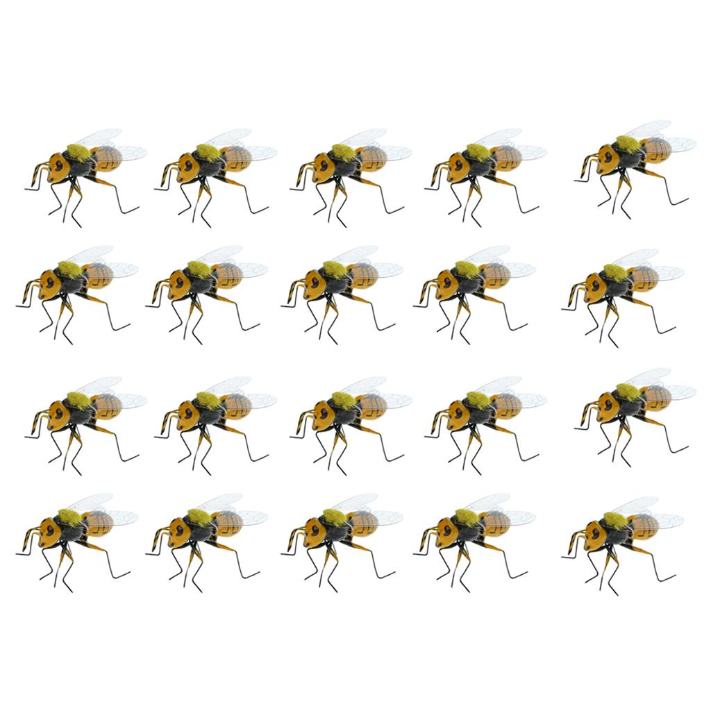 20x Bee Statues Miniature Outdoor Grass Ornament Realistic Insect Figurines
