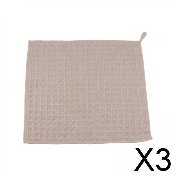 3xMultipurpose Coffee Cloth Fast Drying Washcloths for Kitchen Indoor Shop Apricot
