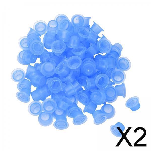 2x100Pcs Silicone Tattoo Ink Cups Multipurpose Pigment Ink Caps for Tattoo Ink M
