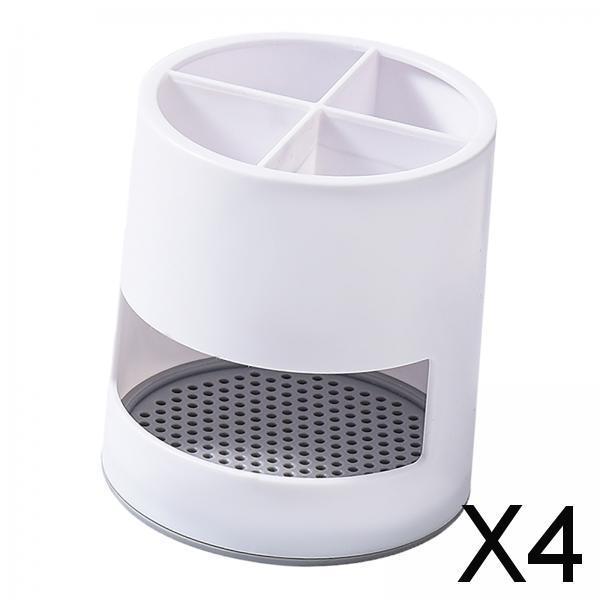 4xToothbrush Holder Detachable Multifunctional for Kitchen Utensils Countertop White