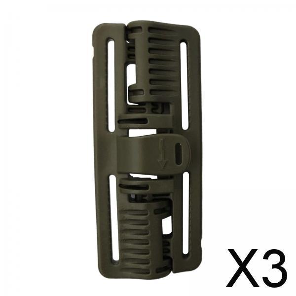 3xVest Quick Release Buckle Slider for Hunting Backpack Strap Belt Accessories Green Long