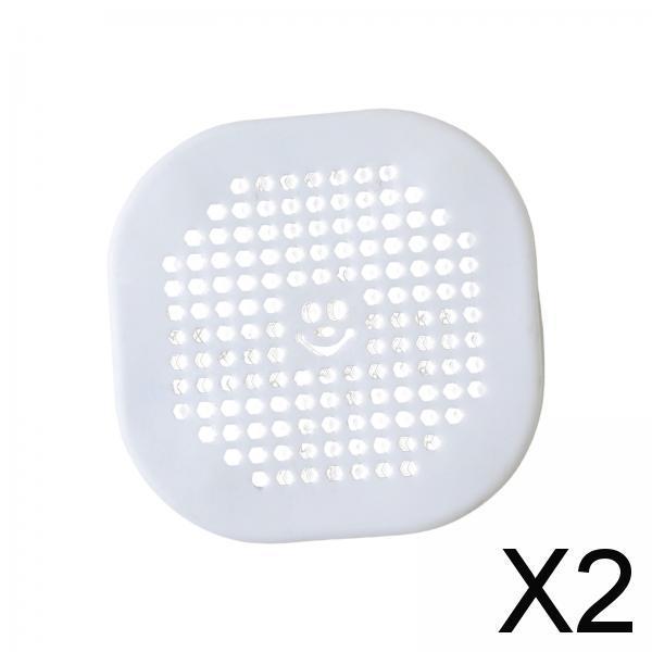 2xShower Drain Covers Household Shower Drain Protectors for Shower Bathtub Tub white