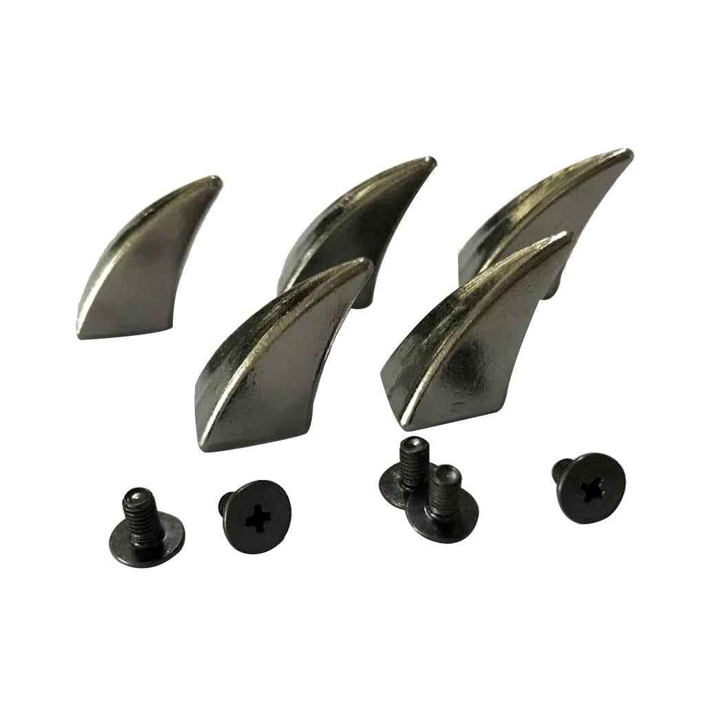 5 Pieces Horn Shape Screwback Rivets Stud Spikes for Leather Craft Gray