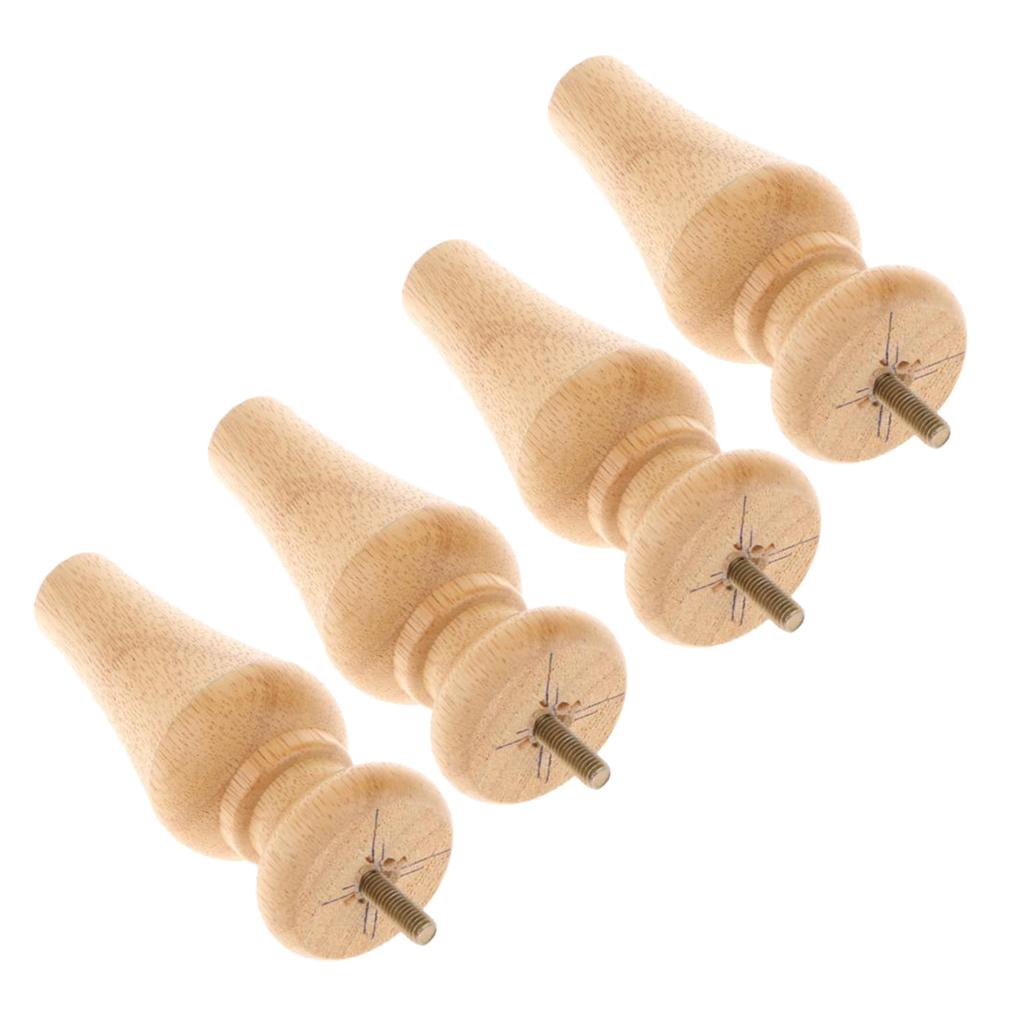 4 Pieces Wood Furniture Legs Sofa /Couch/Lounge/Chair/Bed Leg Feet 5# Raw