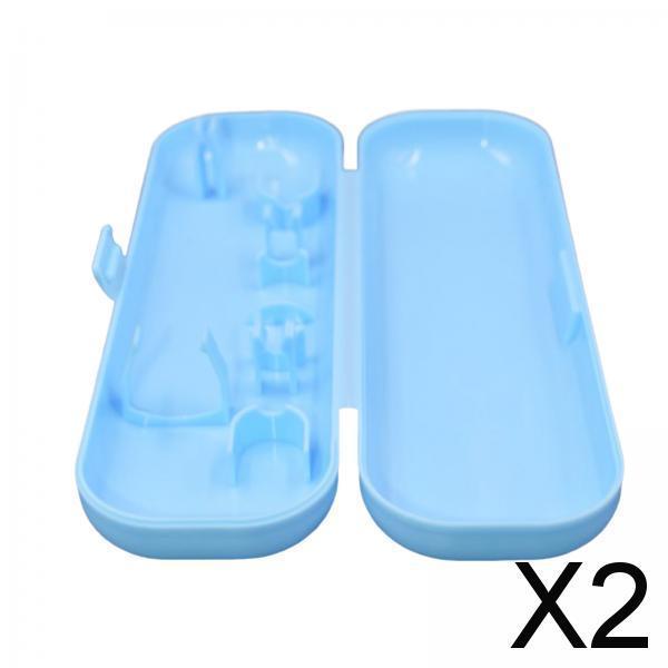 2xToothbrush Travel Case Protective Cover Compact Portable Holder for Bathroom Blue