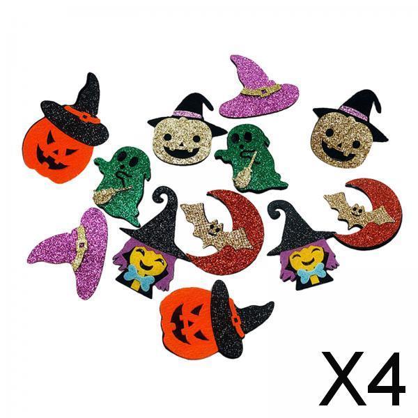 4x12Pcs Colorful Halloween Sequins Embellishment Party Jewelry Making Flatback