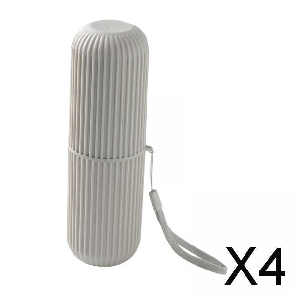 4xBusiness Trips Wash Cup Holder Dustproof for School Outdoor Family Daily Use gray