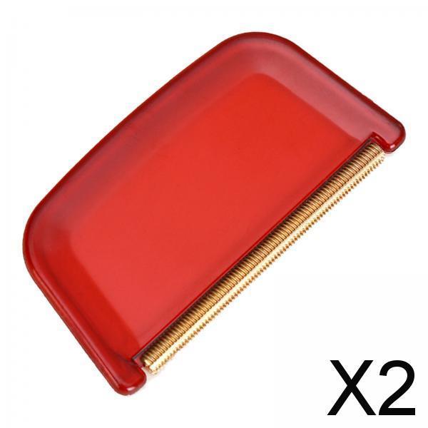 2xWool Cashmere Comb Multi Fabric Garments DE Pilling Removing Fuzz and Lint Red