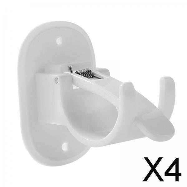 4xCurtain Rod Hooks No Drill Curtain Rod Brackets for Hotel Kitchen Livingroom White