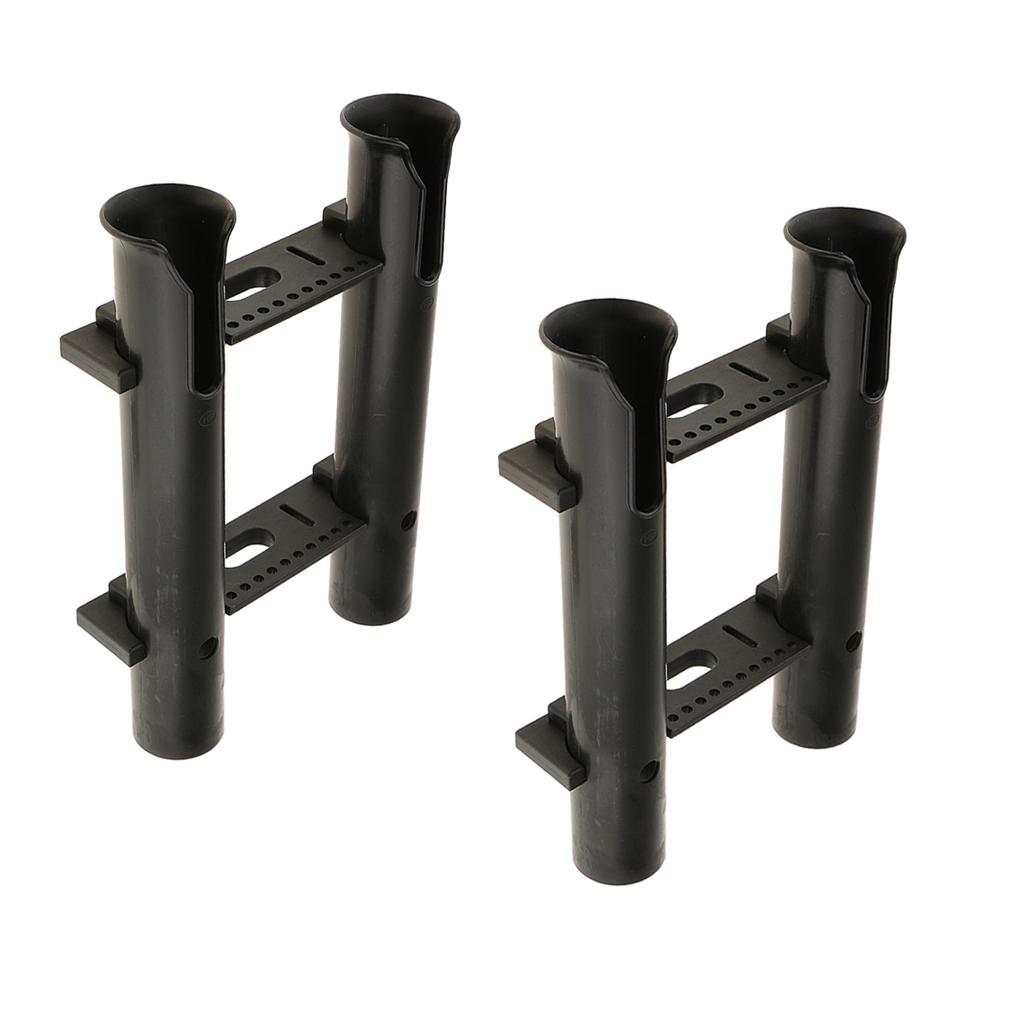 2Pcs Boat Fishing Rod Holder Pole Bracket Rack Pliers Lure Storage 2 Tube