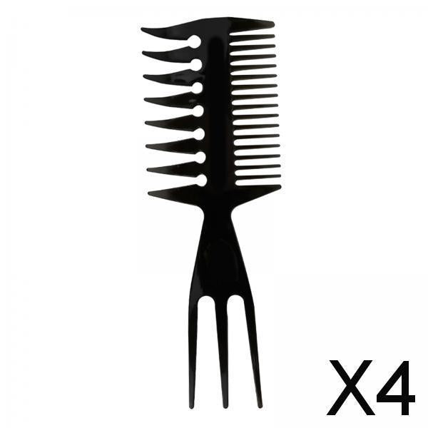 4xHairstyling Hair Pick Combs for Men's Retro Oil Head Upgraded Fork Comb