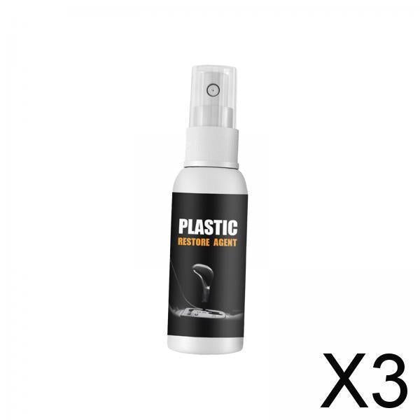 3xCar Plastic Refreshing Agent Car Plastic Restorer for Vinyl Rubber Trim 50ml