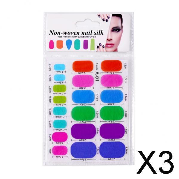 3x2Pcs Nail Art Fiberglass Non-woven Silk Extension Tips Manicure DIY Tools 01