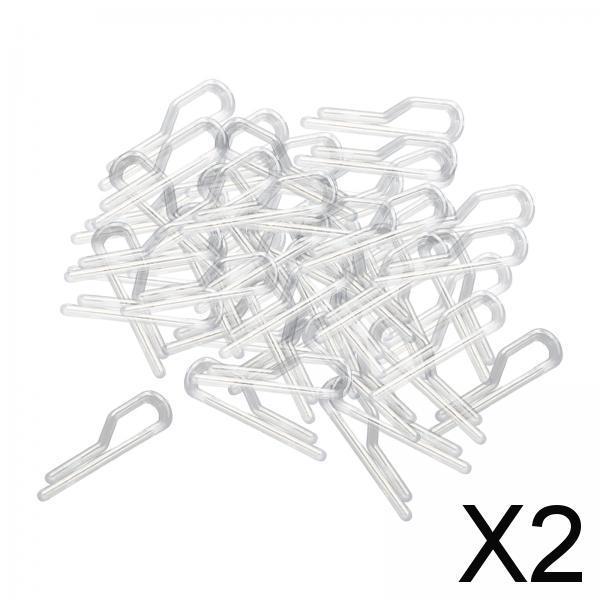 2x200Pcs Shirt Clips Sock Skirts Cloth Clip Transparent Plastic Alligator Clip Nine Word Clip 38mm