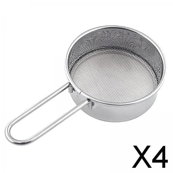 4xMini Flour Sieve Portable Kitchen Tool Small Strainer for Baking