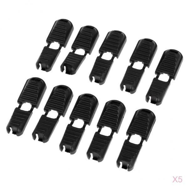 50x Zip Loop Cord Ends for Two Ends to Fit 3 - 4mm Elastic Shock Bungee Cord