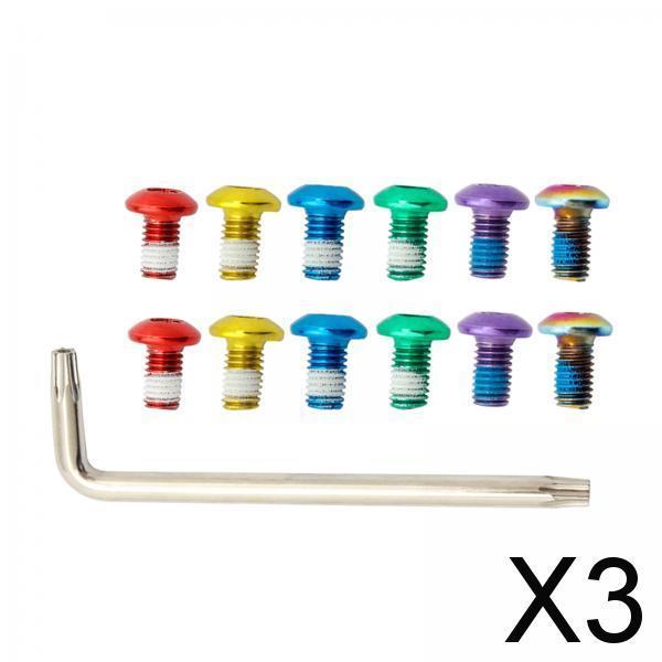 3x12x Bike Disc Brake Rotor Bolt M5x9mm T25 Screw Water Cage Mount Bolt Mixed Color