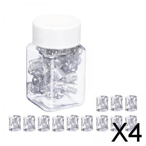 4x100x Dreadlocks Beads Decorations Pendants Metal for Hair Accessory Silver