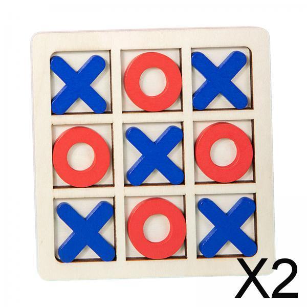 2xWooden Tic TAC Toe Classic Leisure Intelligent Party Favors Educational Toys Style A
