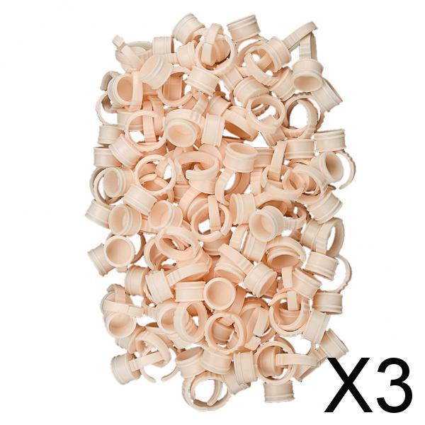 3x100PCS Silicone Pigment Rings Tattoo Ink Cups Makeup Ring Glue Holder Soft M