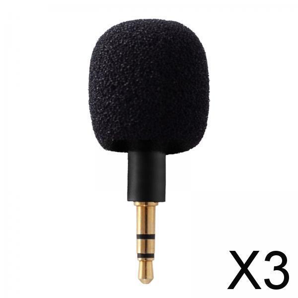 3xMini Condenser Microphone Anti Interference for Cell Phone Black Three Level