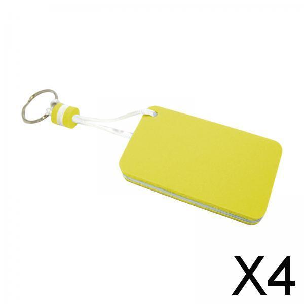 4xFloating Keychain Pendant Buoyant Key Chain for Outdoor Water Sports Sailing Yellow