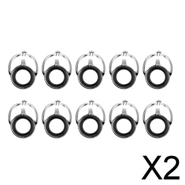2x10pcs Fishing Rod Guide Eyes Ceramic Ring DIY Rod Building Component Size 10