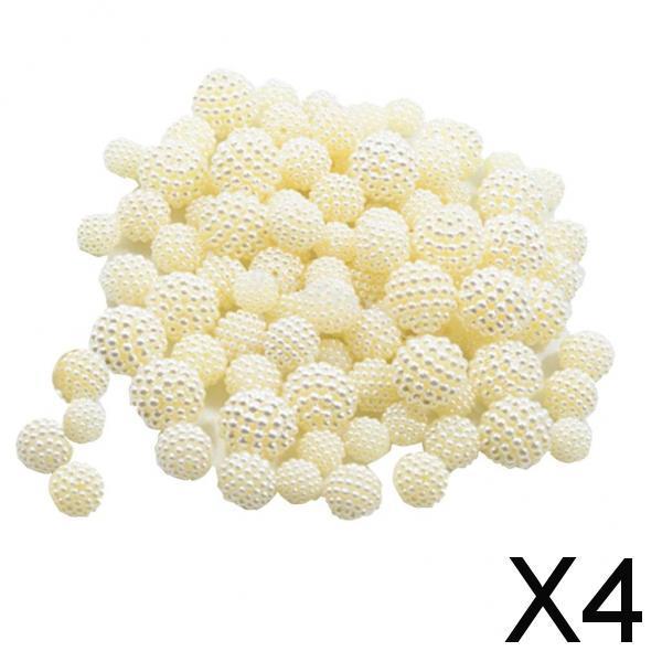 4x100pcs Bayberry Beads Round Loose Spacer Bead for Jewelry Making Mixed Sizes