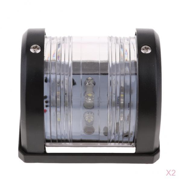 2pcs Waterproof Mini Boat Masthead/Stern White LED Navigation Light 12V 2NM