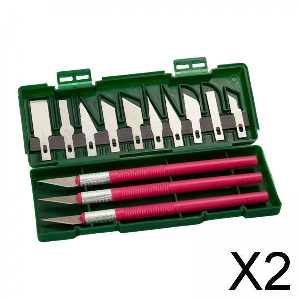 2x13Pcs Precision Knife Set Replacement Blade for Scrapbook Drawing Paper Rose Red