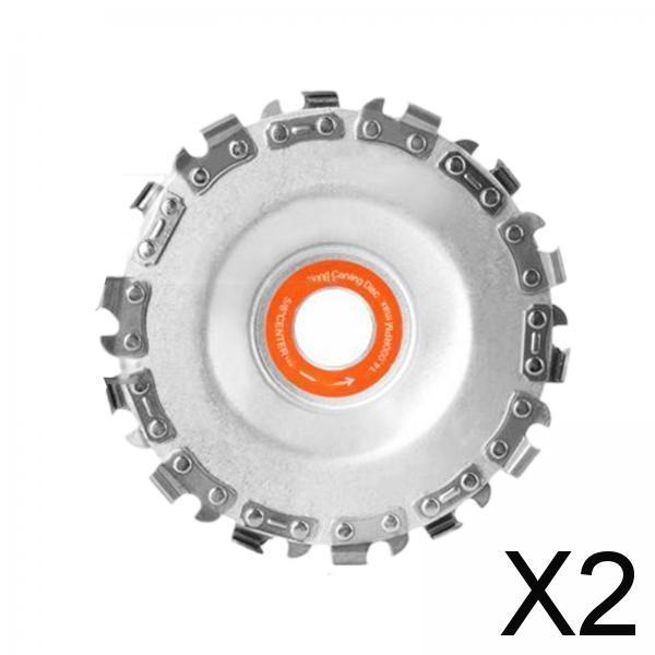 2xPortable Wood Carving Chain Disc Attachment for Shaping Carving Polishing 4 inch 14 tooth