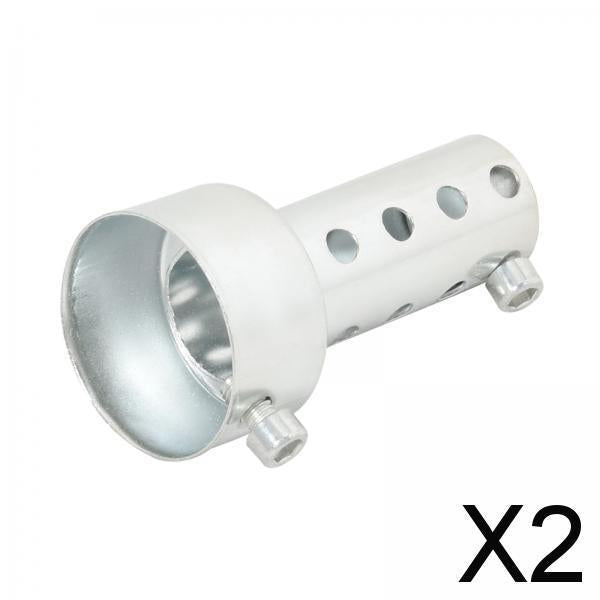 2xMotorcycle Exhaust Muffler Noise Elimination for Motorbike 48mm Short Silver