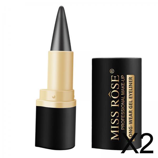 2xEye Liner Pencil Waterproof Longwearing for Women No Sharpener Required 02 Black Gray