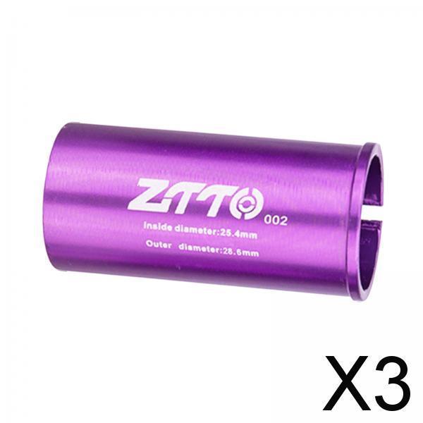 3xMTB Bike Seatpost Shim Reducing Sleeve Conversion Adapter 28.6 to 25.4mm