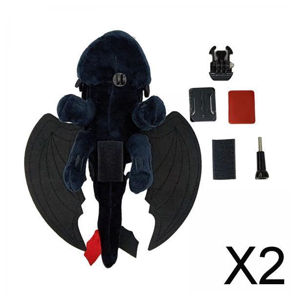 2xElectric Car Decoration Funny Helmet Accessory Professional Plush Decoration 20cm Helmet Quick Release