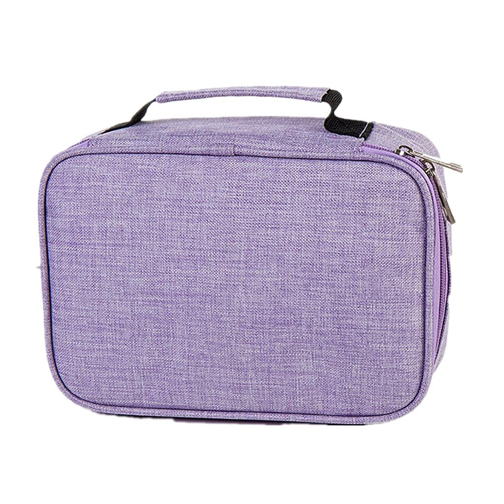 72 Slots Colored Pencil Case High Capacity Zipper Pens Pencil Case Purple