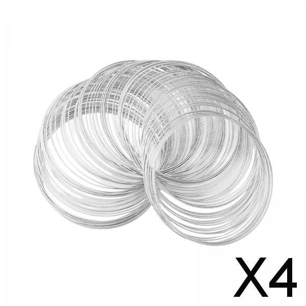 4xMemory Wire for Jewelry Making Beading Wire for Bangle Handmade Silver