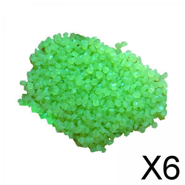 6x3-5mm Resin Glow in A Dark Pebbles Rocks Sand Accessory for Potted Plant Decor Green 50g