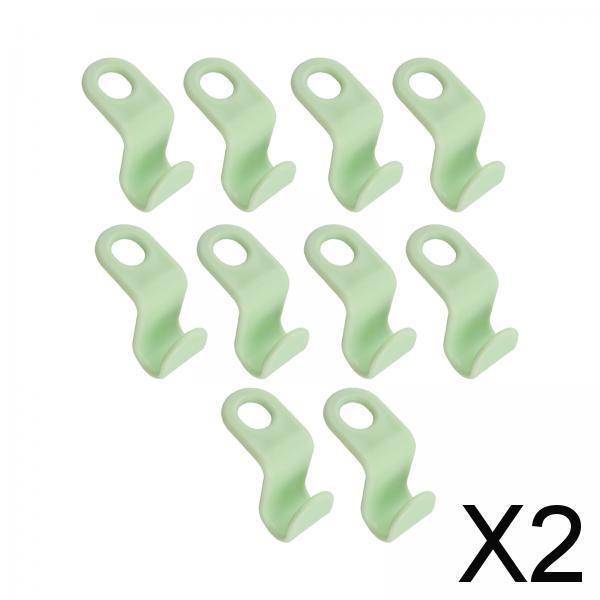 2x10x Heavy Duty Closet Cabinet Space Savers Hangers for Pants Caps Coats Green