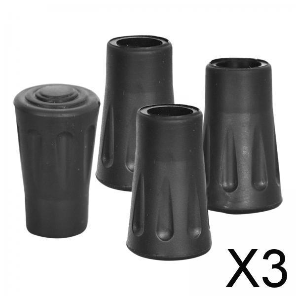 3x4x Walking Pole Tip Trekking Pole Tips Hiking Poles Rubber Tips for Camping