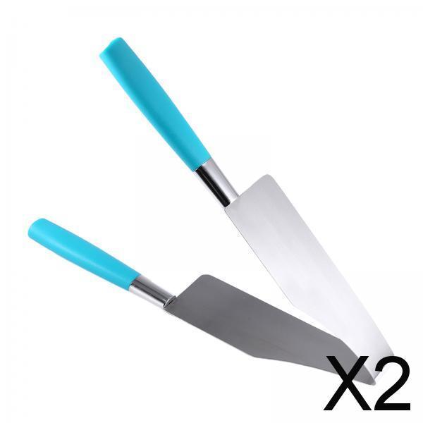 2xStainless Steel Cake Slicers Adjustable Pie Cutter for Kitchen Parties Pastry Blue