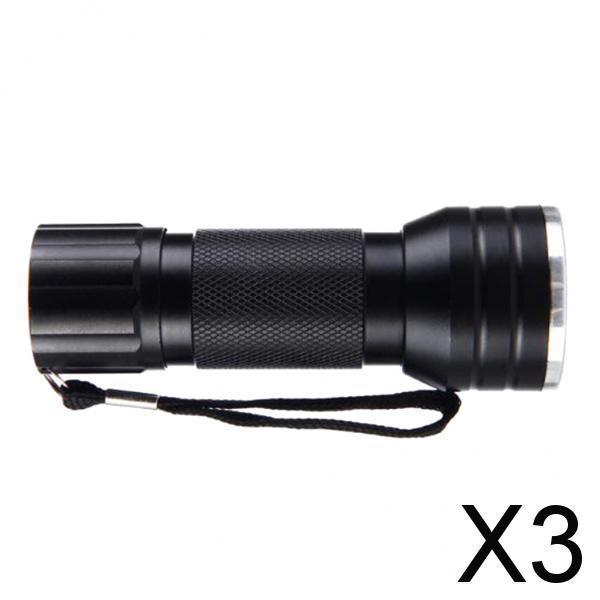 3xUltra Violet LED Flashlight Black Light Inspection Lamp Torch Aluminum Alloy