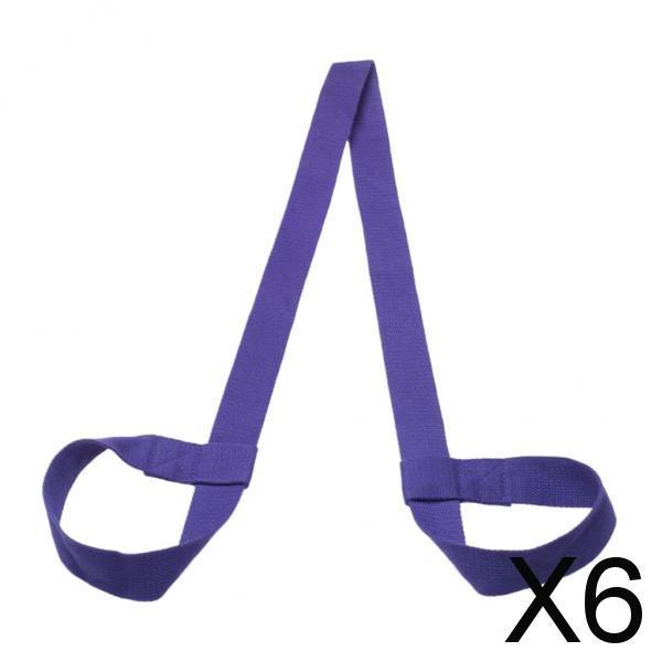 6xCotton Yoga Mat Strap Pilates Mat Carrier Fitness Stretchy Loop Purple
