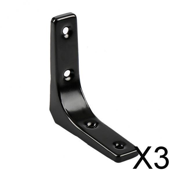 3xHeavy Duty Shelf Bracket Wall Hanging Shelve L Shaped Brackets Black 3Inch