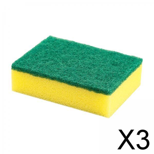 3xSponge Scourers Kitchen Cleaning Supplies Scrub Sponge for Kitchen Household Dish