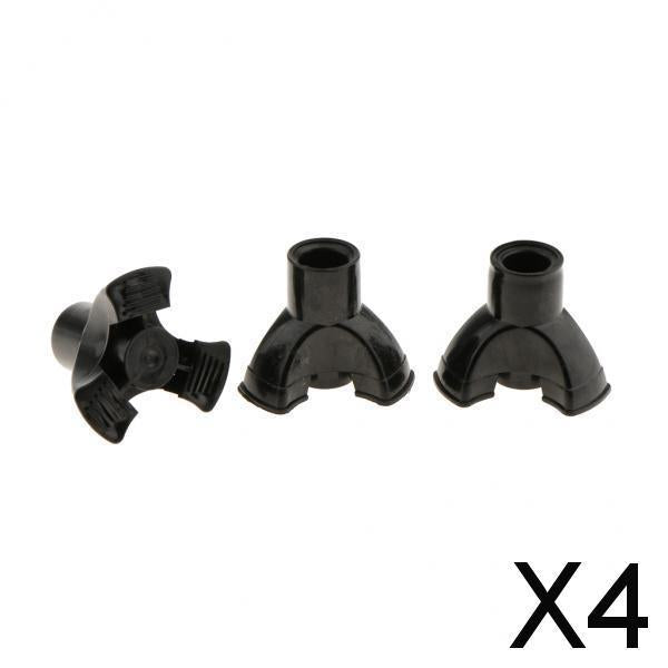 4x3Pcs Crutch Ferrules Rubber End Walking Stick Tips Feet Trekking Pole Bottom 19mm